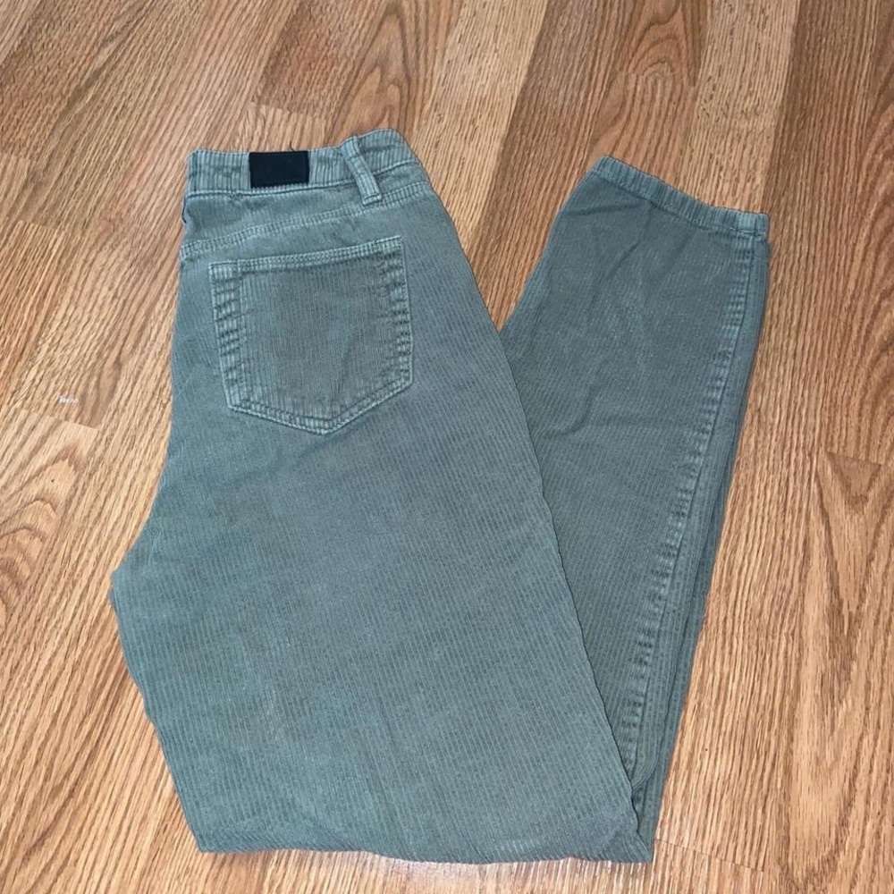 green corduroy pants